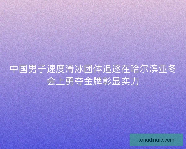 中国男子速度滑冰团体追逐在哈尔滨亚冬会上勇夺金牌彰显实力